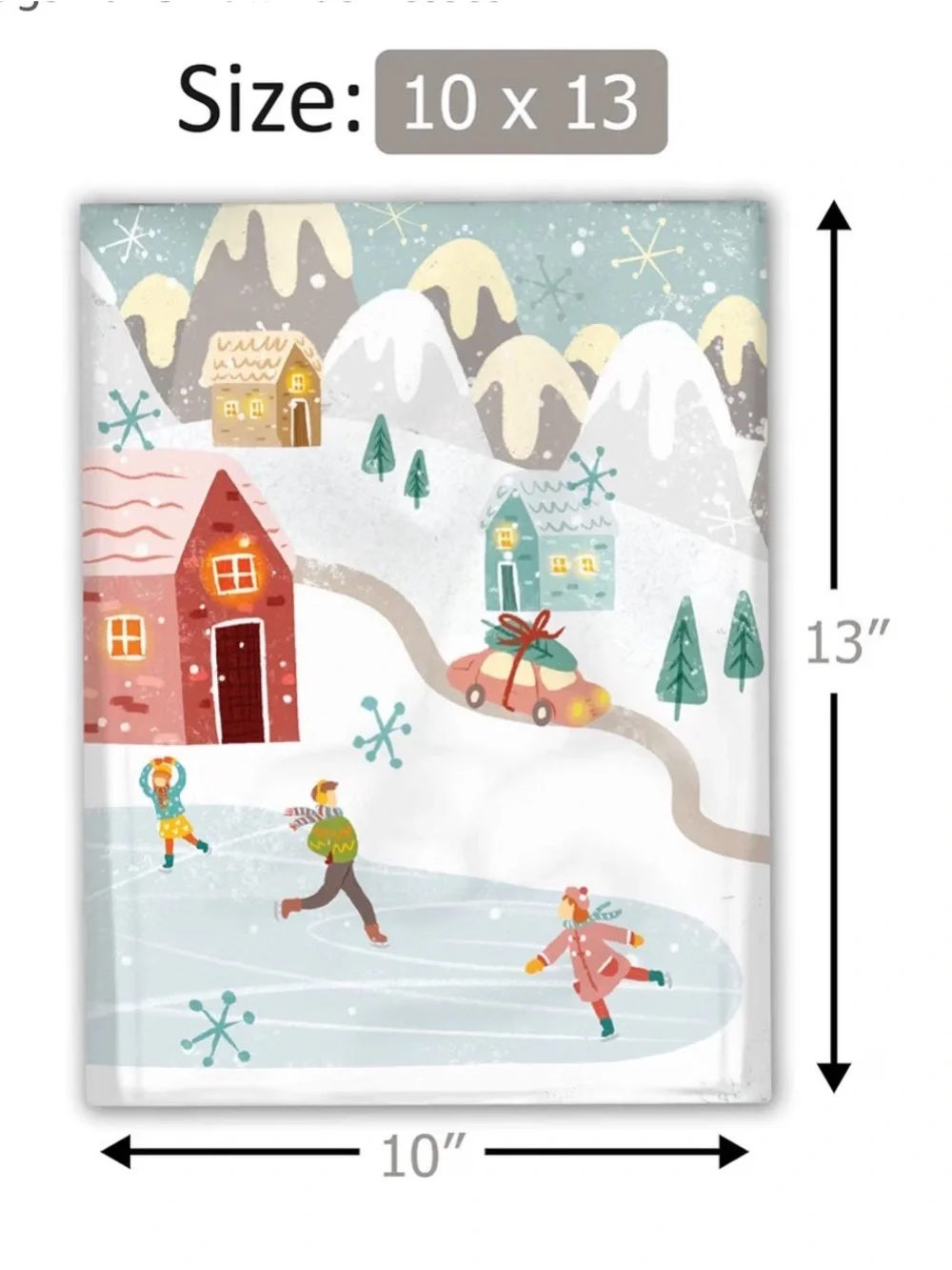 Holiday Winter Village Poly Mailers 10”x13”- 15ct